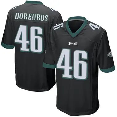 Jon Dorenbos Men's Game Black Philadelphia Eagles Alternate Jersey